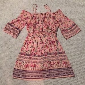 Angie floral, cold shoulder dress